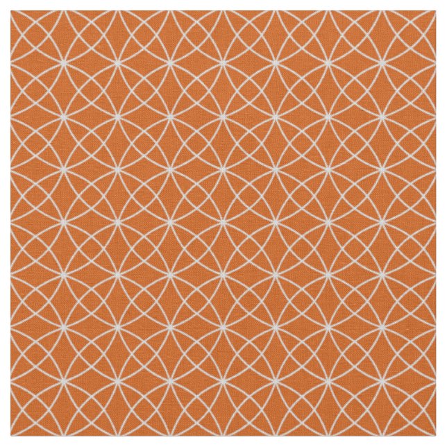 Tissu Courbes entrelacées sur orange foncé (Fermer)