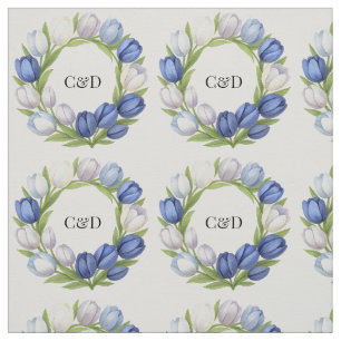 Tissu Couronne de mariage à l'aquarelle élégante avec de