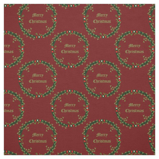 Tissu Couronne de Noël gothique sur mesure (Échantillon)