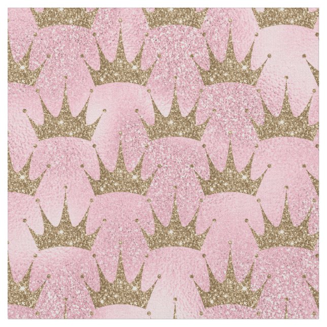 Tissu Couronne de Parties scintillant d'or (Fermer)