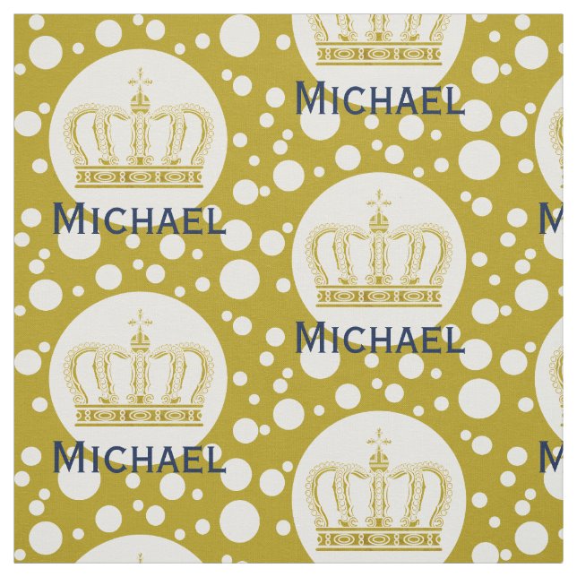 Tissu Couronne et points royaux d'or + votre backgr. et (Échantillon)