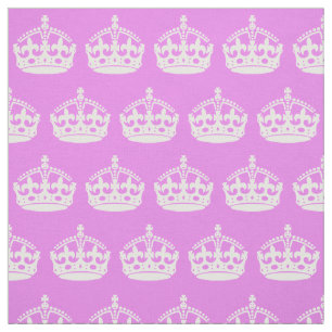 Tissu Couronne violette et blanche