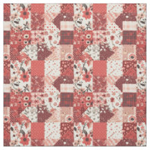 Courte vintage rouge patchwork Maison de campagne 