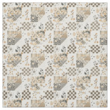 Courtepatchwork en beige terreux Cottagecore vinta
