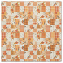 Courtepatchwork orange pastel vintage Cottagecore