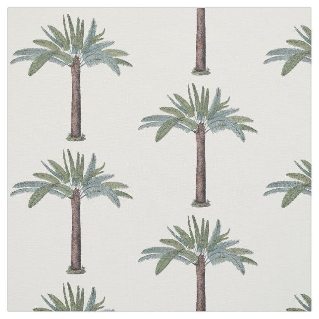 Tissu Coutume tropicale peinte à la main de palmier (Échantillon)