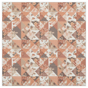 Tissu Couverture chaude en patchwork de terracotta autom