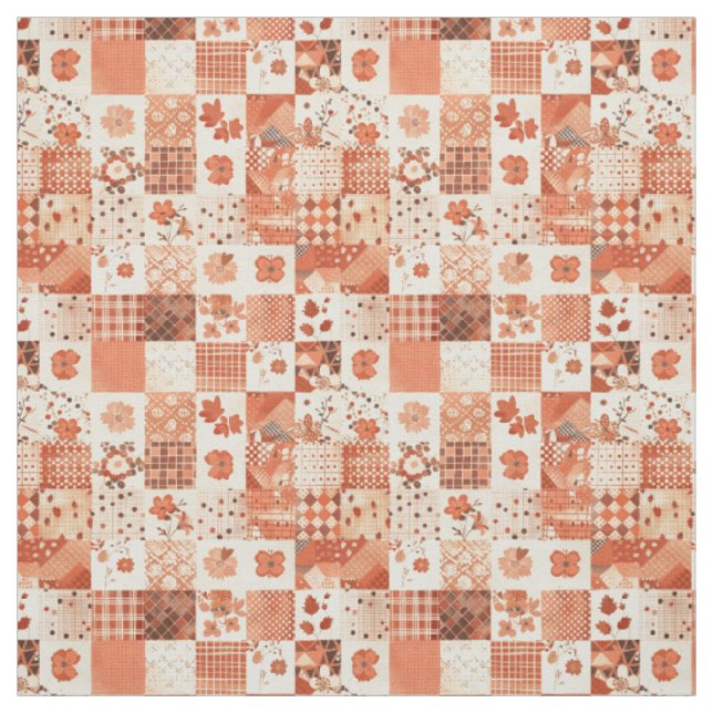 Tissu Couverture chaude en patchwork de terre cuite auto (Échantillon)