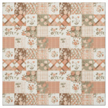 Couverture Patchwork Chaud Terracotta Pêche Automn
