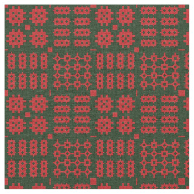 Tissu Couverture rouge et verte (Fermer)