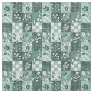 Tissu Couverture vintage en patchwork bleu sarcelle d'hi