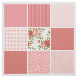 Tissu Couvre-lit rose floral vintage