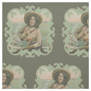 Tissu Cow-girl occidentale vintage avec un plus large