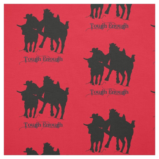 Tissu Cowboy de Rodéo Occidental Lutte de Bouvillon (Échantillon)