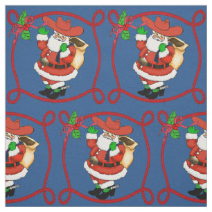 Tissu Cowboy occidental Père Noël de Noël