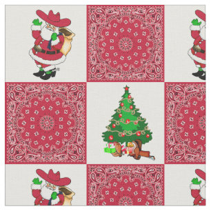 Tissu Cowboy occidental Père Noël de Noël et Bandana