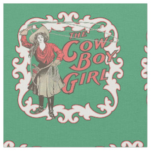 Tissu Cowboy occidental vintage de cow-girl Roping avec