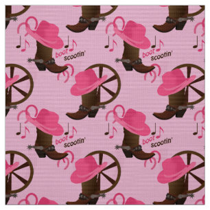 Tissu Cowgirl Boot Scotin Design Rose