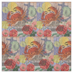 Tissu Crabe Plage Nautique Art de la mer