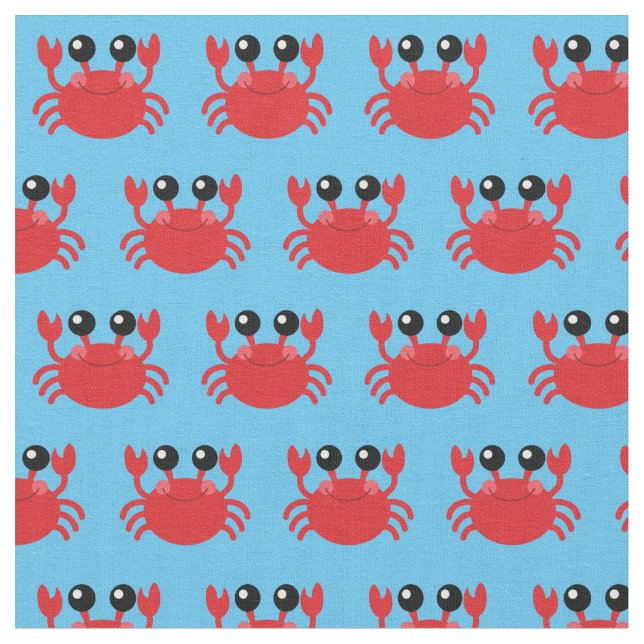 Tissu Crabes mignons Animaux de plage pour enfants (Fermer)