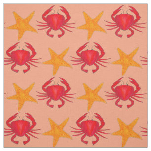 Tissu Crabes Starfish Marine Ocean Life Plage Vacances