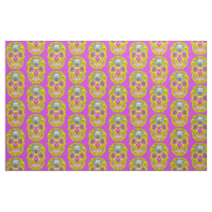 Tissu Crâne de fleurs 3