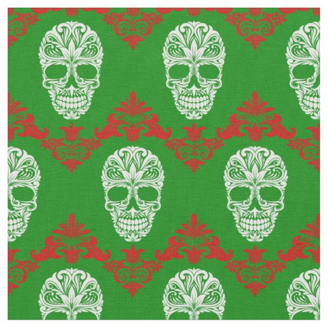 Tissu crâne de Noël gothique (Fermer)