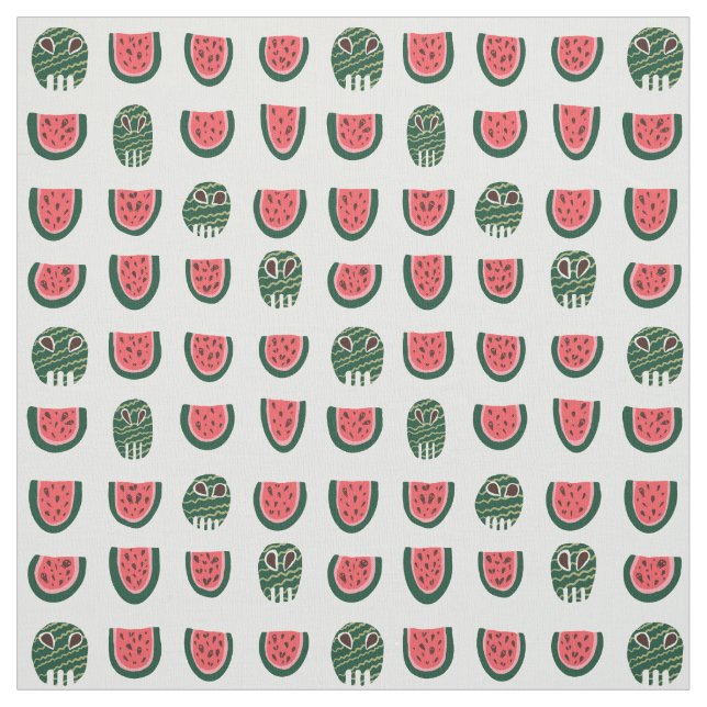 Tissu Crâne de pastèque Summerween (Échantillon)