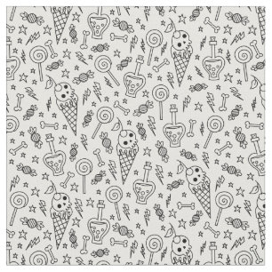 Tissu crâne d'os de glace d'Halloween poison blanc