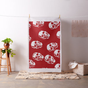 Tissu Crâne moderne rouge