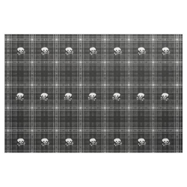 tissu Crâne tendance noir blanc plaid cool (Yard)