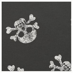 Tissu Crâne usé et os croisés
