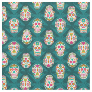 Tissu Crânes à sucre Dia De Los Muertos