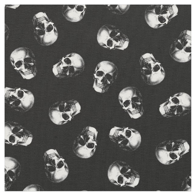 Tissu Crânes Gothique Halloween (Fermer)