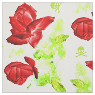 Tissu Crânes roses Motif coloré