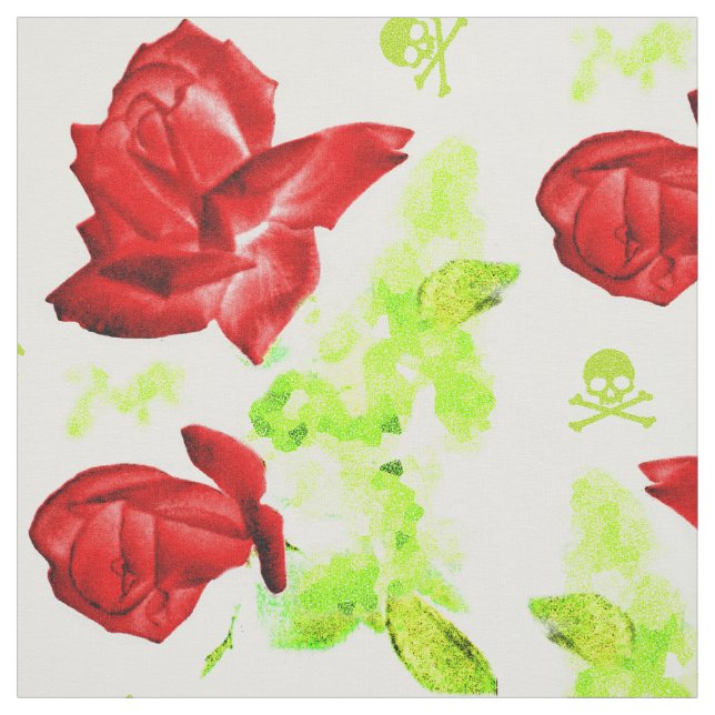 Tissu Crânes roses Motif coloré (Échantillon)