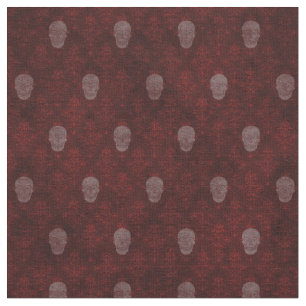 Tissu Crânes victoriens tombés Rouge