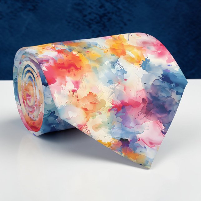 Tissu cravate personnalisé aquarelle (Créateur téléchargé)
