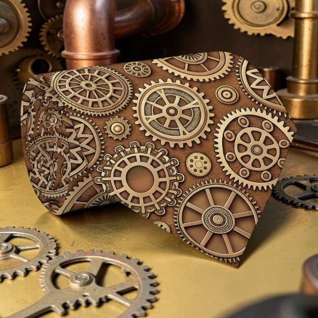 Tissu cravate personnalisé engrenages Steampunk (Créateur téléchargé)