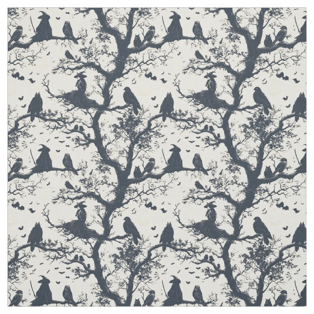 Tissu Create Your Own Musing Witch Birds Ivory Toile (Échantillon)