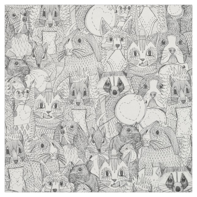 Tissu créatures croisées folles de point (Échantillon)