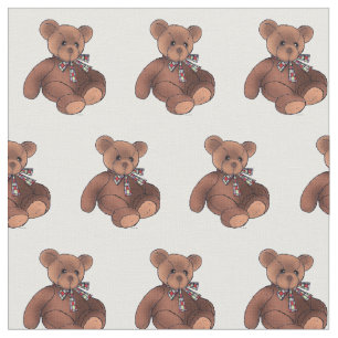Tissu crèche brune mignonne d'ours de nounours