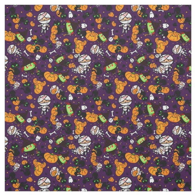 Tissu Créer sa propre Kawaii Halloween Mode d'impression (Échantillon)