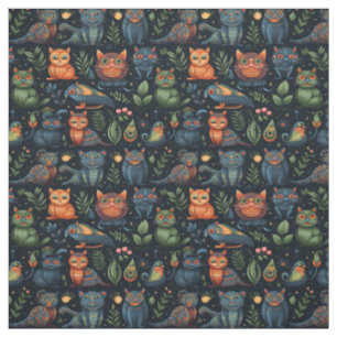 Tissu Créez Vos Propres Chats Gobelins Sauvages Oiseaux