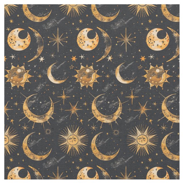 Tissu Créez vos propres étoiles de lune de soleil célest (Fermer)