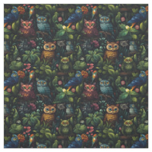 Tissu Créez Vos Propres Hiboux Fantastiques Tropicaux Fa