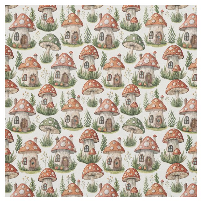 Tissu Créez vos propres maisons de fées de champignons m (Échantillon)