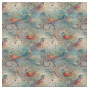 Tissu Créez vos propres oiseaux chanteurs floraux fantai