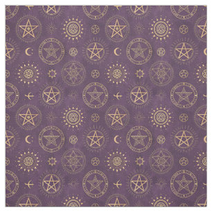 Tissu Créez Vos Propres Pentacles D'or Lune Violette