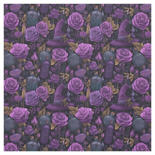 Tissu Créez vos propres roses violettes ensorcelantes (Échantillon)